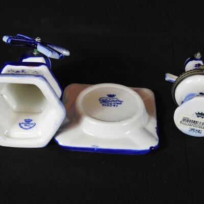 Delft Windmill Trinket Box Set with Ashtray