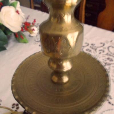 Pair of Brass Candle Lamps