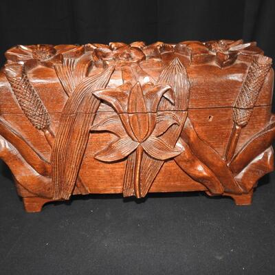 Carved Wood Treasure Box