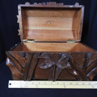 Carved Wood Treasure Box