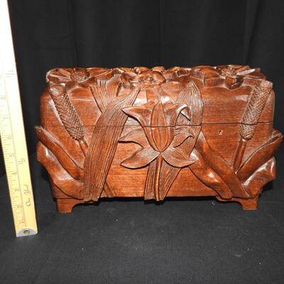 Carved Wood Treasure Box