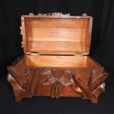 Carved Wood Treasure Box