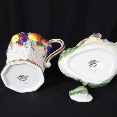 Fitz & Floyd Venzia Water Pitcher & Tulip Swan Pitcher