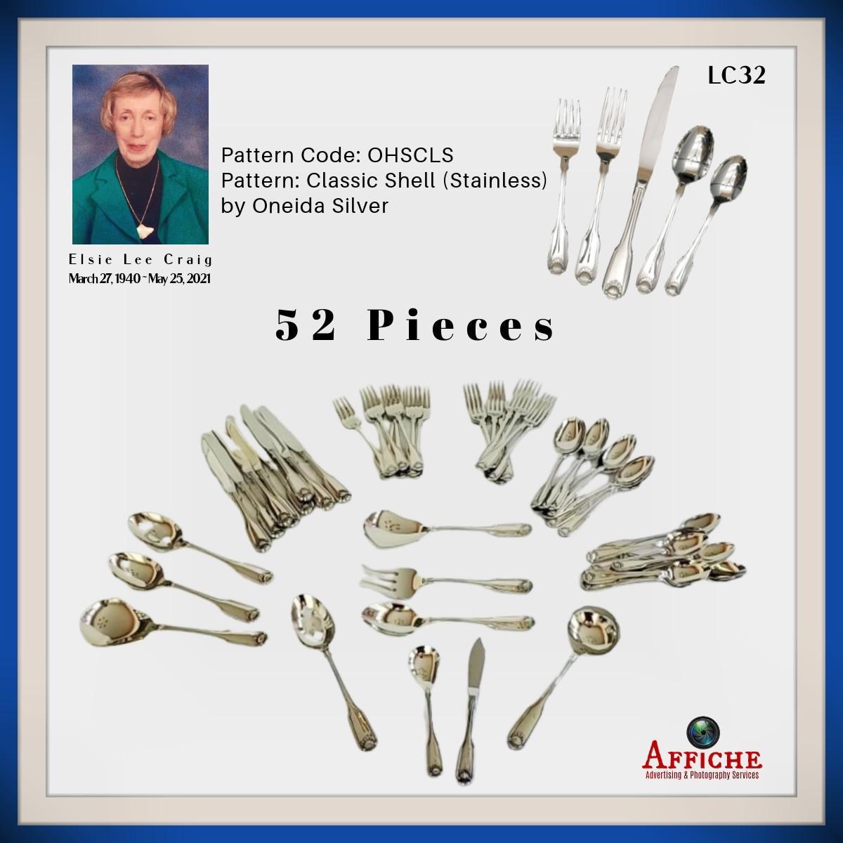 Flatware by Oneida Classic Shell Pattern 52 piece {NEW}