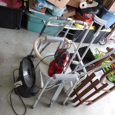 Grab bag of medical equipment plus fan and vacuum