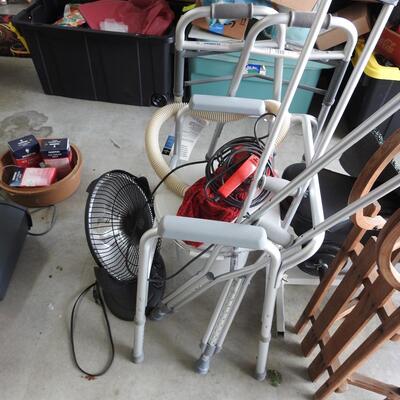 Grab bag of medical equipment plus fan and vacuum