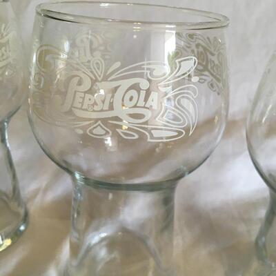 Lot of 4Pepsi-Cola Vintage Clear Glass Beverage Tumblers Glasses