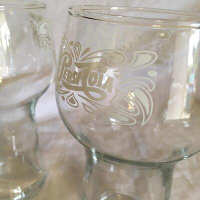 Lot of 4Pepsi-Cola Vintage Clear Glass Beverage Tumblers Glasses