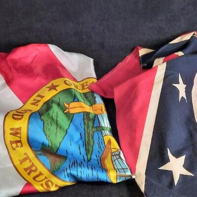 Lot 220  Florida State Flag & Confederate Flag  Both 34