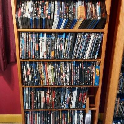 Lot 223  Movie Lover #1  DVDs & Display Rack Approximately 225 DVDs