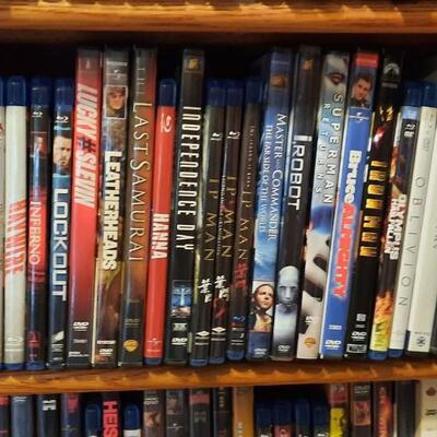 Lot 223  Movie Lover #1  DVDs & Display Rack Approximately 225 DVDs