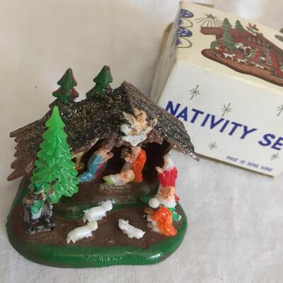 Vintage Shiny bright nativity miniature