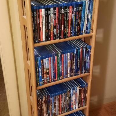 Lot 226  Movie Lover #4 Display Rack  & Mostly Blu-Rays  Approximately 125