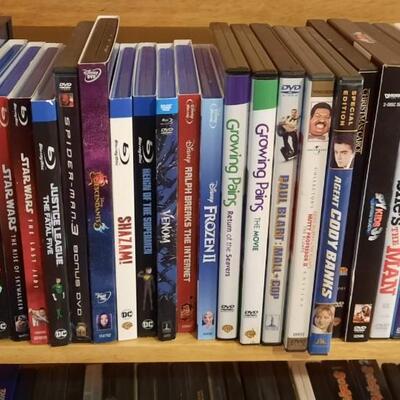 Lot 227   Movie Lover #5 DVDs & Rack. Lots of Family Titles.