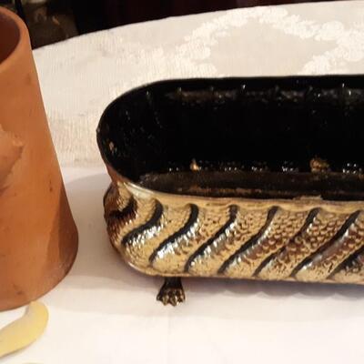 Lot of Miscellaneous Items -Planter, Pottery, etc