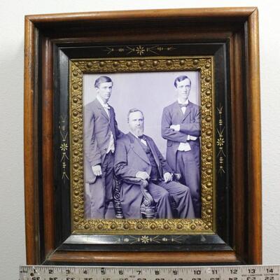 Vintage Framed Print of President Rutherford B. Hayes with Sons & Ulysses Grant