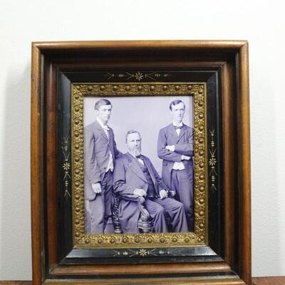 Vintage Framed Print of President Rutherford B. Hayes with Sons & Ulysses Grant