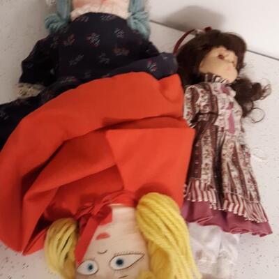 Lot of One handmade Red Riding Hood Doll one Vintage Doll