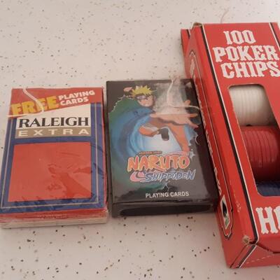 Lot of Cards and Vintage Poker Chips