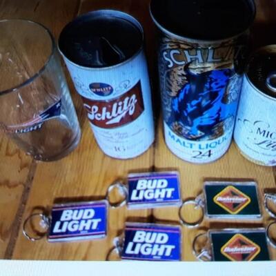 Steel Beer Cans and Key Chains
