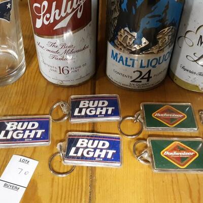 Steel Beer Cans and Key Chains