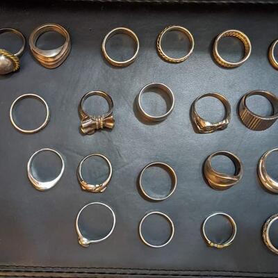 Sterling silver ring lot 138 g.Reserve set
