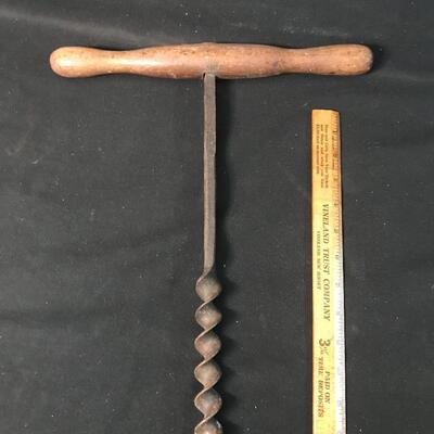 Lot 15: Vintage Primitive Hand Tools - Augers & Hand Drill