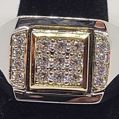 10 k CZ sterling silver men's ring size 11