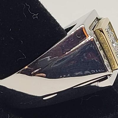 10 k CZ sterling silver men's ring size 11