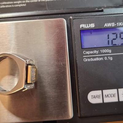 10 k CZ sterling silver men's ring size 11