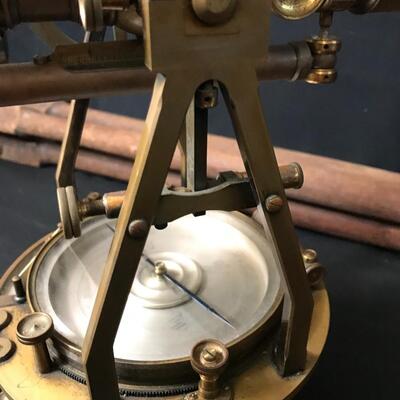 Lot 27: Antique W & l.E. Gurley Brass Survey Transit With Case, Tripod & More
