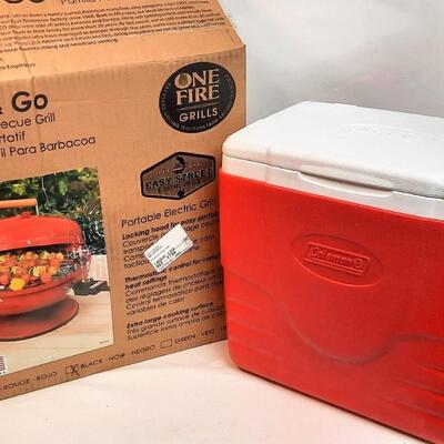 Lot 257  New Lock & Go Portable Grill and Coleman Cooler