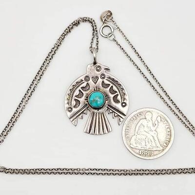 Sterling silver turquoise  native necklace