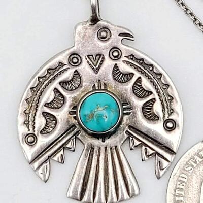 Sterling silver turquoise  native necklace
