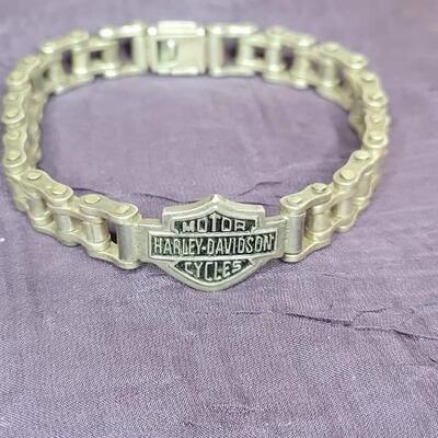 Sterling silver Harley Davidson bracelet  79 g