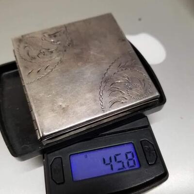 Antique  Sterling silver cigarette  case 45.8 g