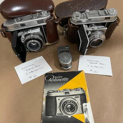 Kodak Retina Series IIa & IIc with accessories & leather cases