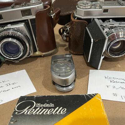 Kodak Retina Series IIa & IIc with accessories & leather cases