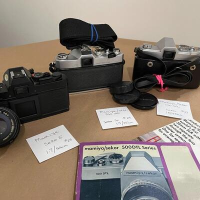 Mamiya Sekar Cameras - E,  DSX 1000, 1000 DTL with accessories