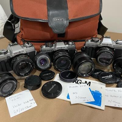 Minolta XG-M Cameras with accessories