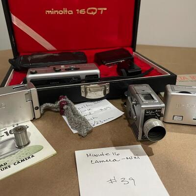 Minolta 16 size cameras - with Minex spy camera