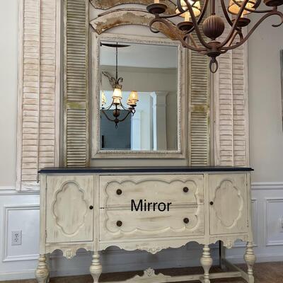 Distressed Beveled Mirror