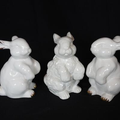 Trio of  Ceramic Bunnies