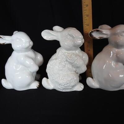 Trio of  Ceramic Bunnies