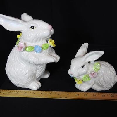 Beautiful Pair of Ceramic Bunnies