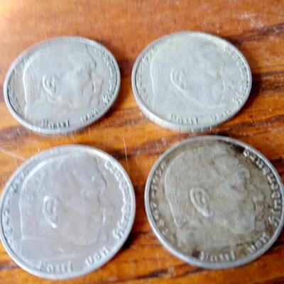 LOT 14               FOUR GERMAN WWII COINS