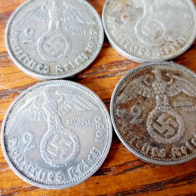 LOT 14               FOUR GERMAN WWII COINS