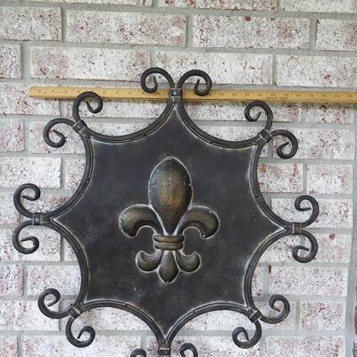 Pair of Fluer de lis Metal  Wall Art Plaques