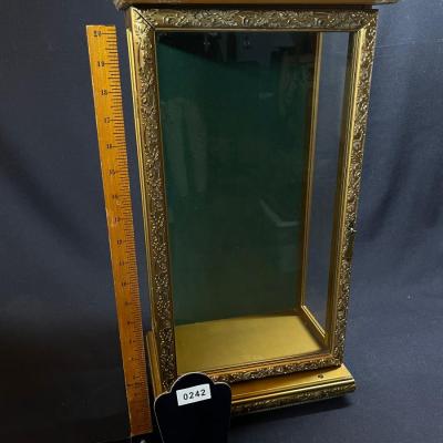 Small Gilt Glass Display Case w Hinged Door