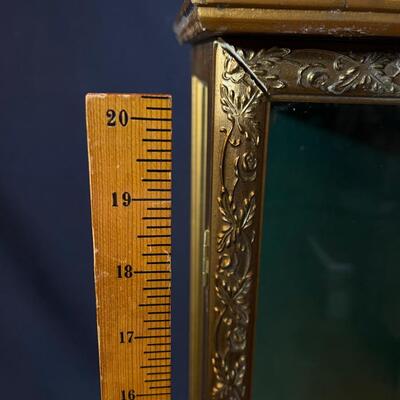 Small Gilt Glass Display Case w Hinged Door